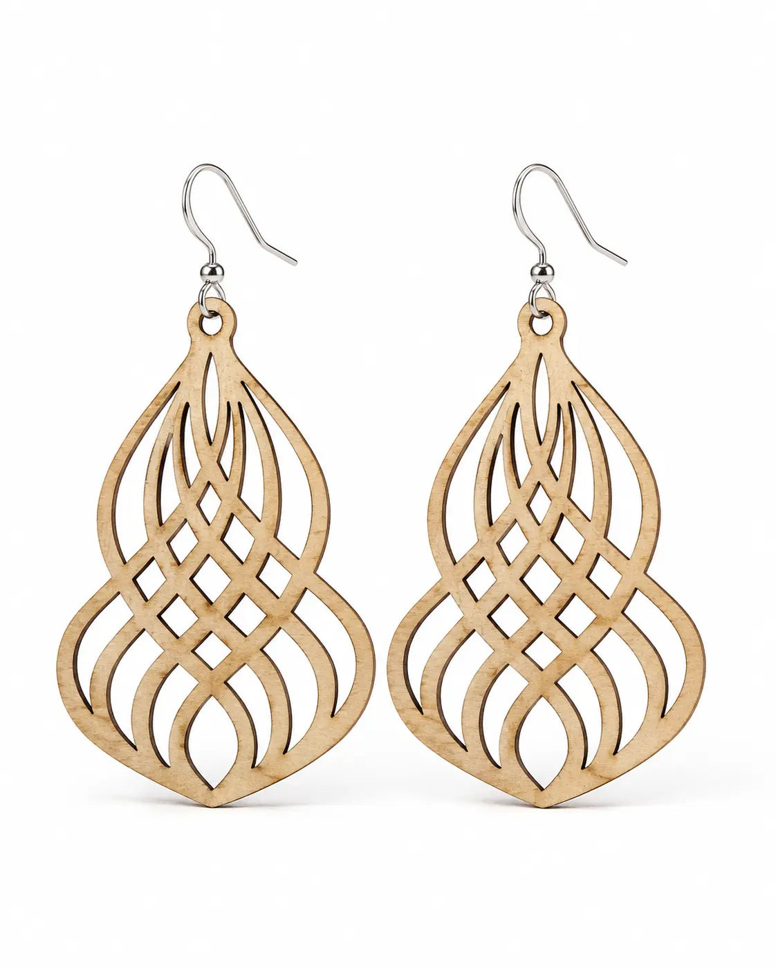 Boucle d'oreille en bois à forme varié