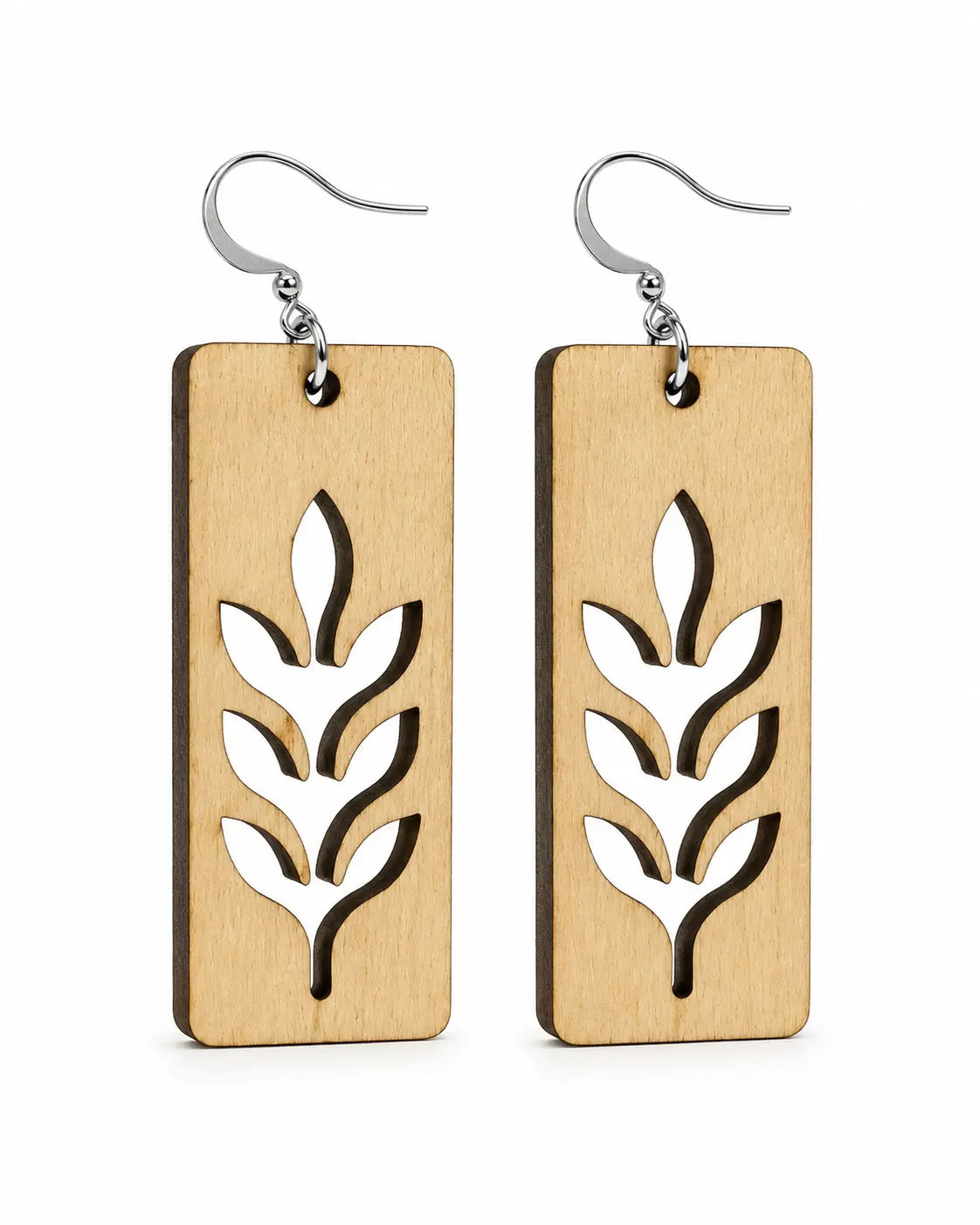 Boucle d'oreille en bois à forme varié
