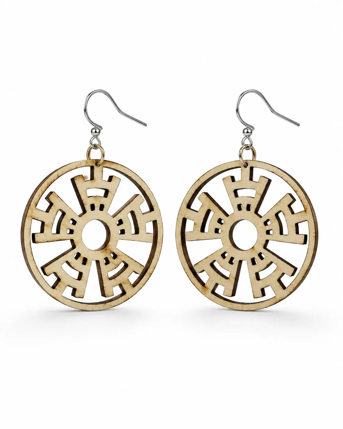 Boucle d'oreille en bois à forme varié