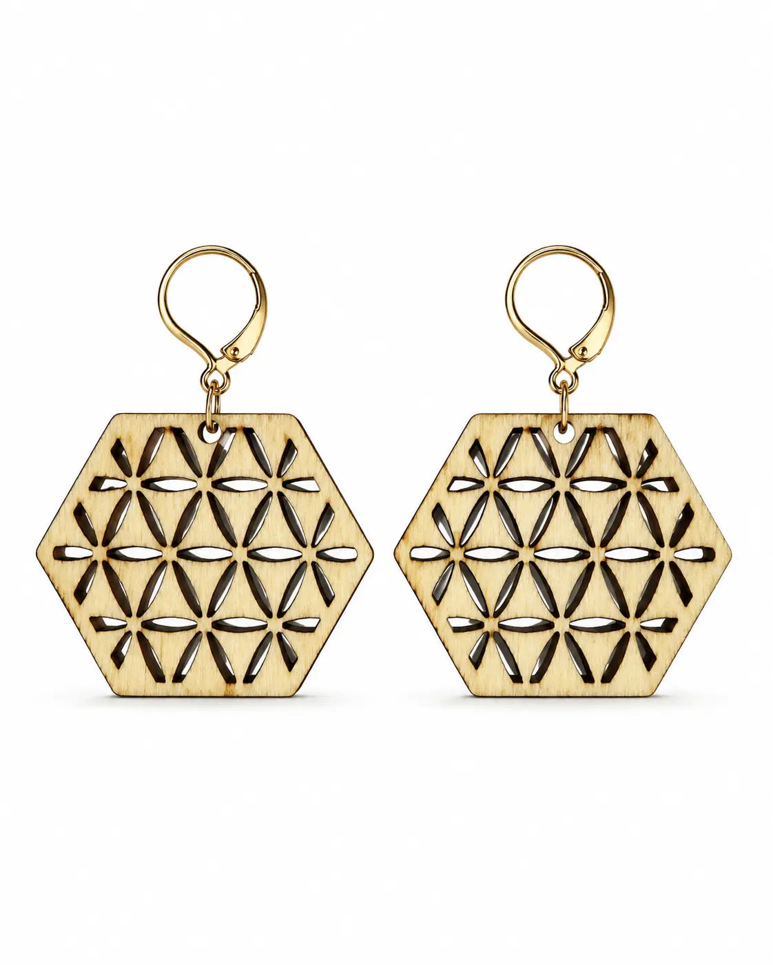 Boucle d'oreille en bois à forme varié