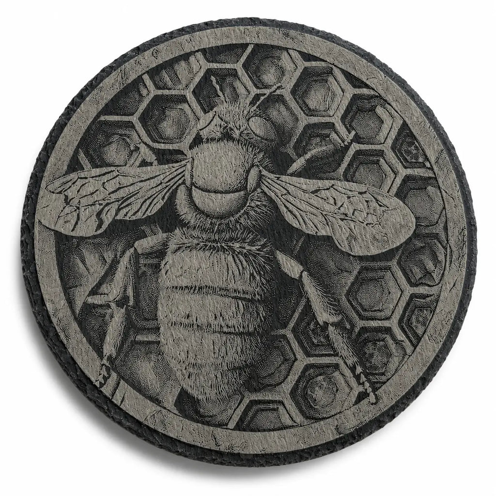 Grande ardoise circulaire gravée