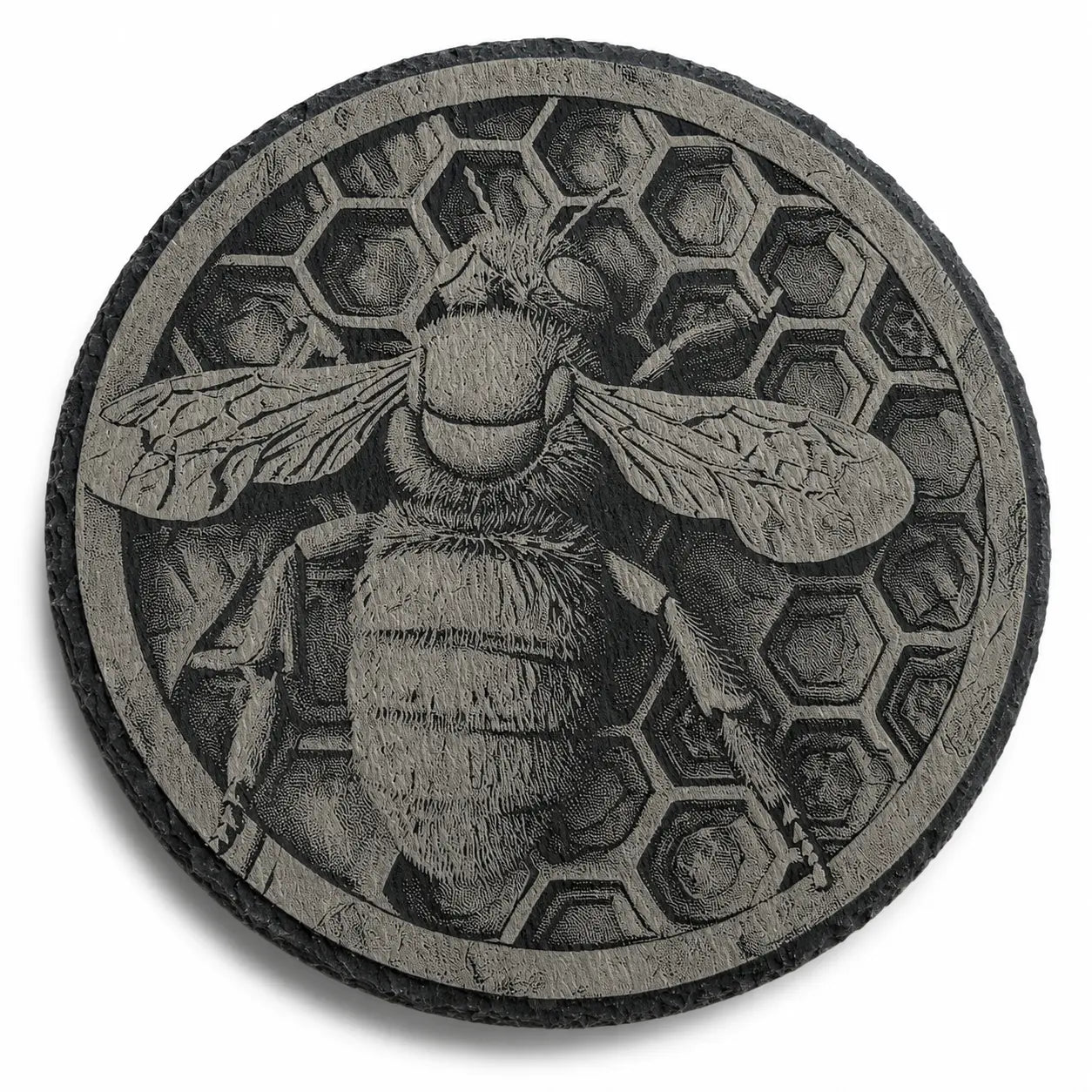 Grande ardoise circulaire gravée