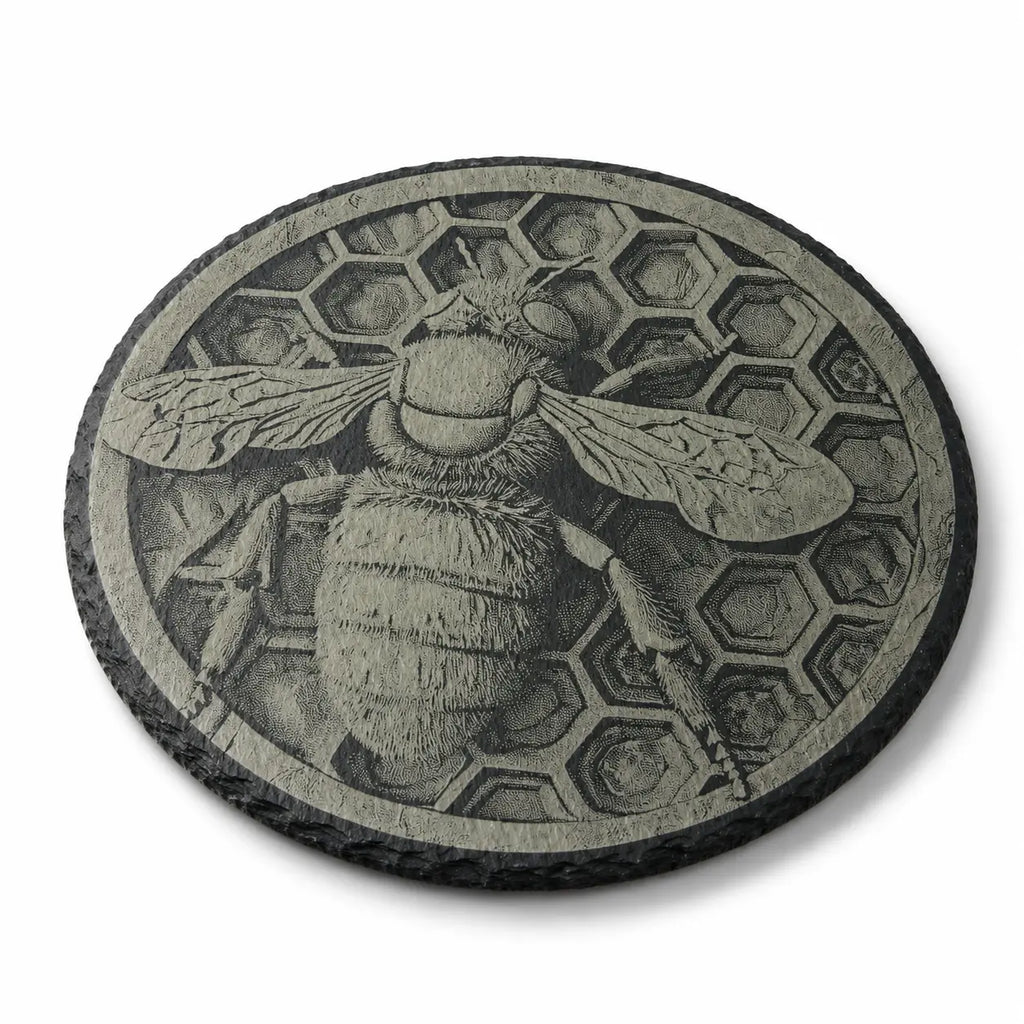 Grande ardoise circulaire gravée