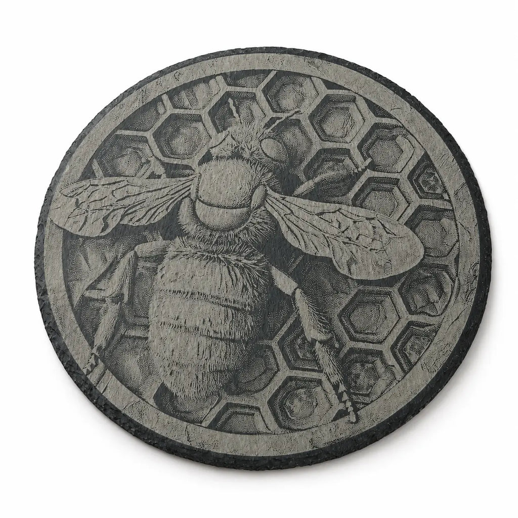 Grande ardoise circulaire gravée