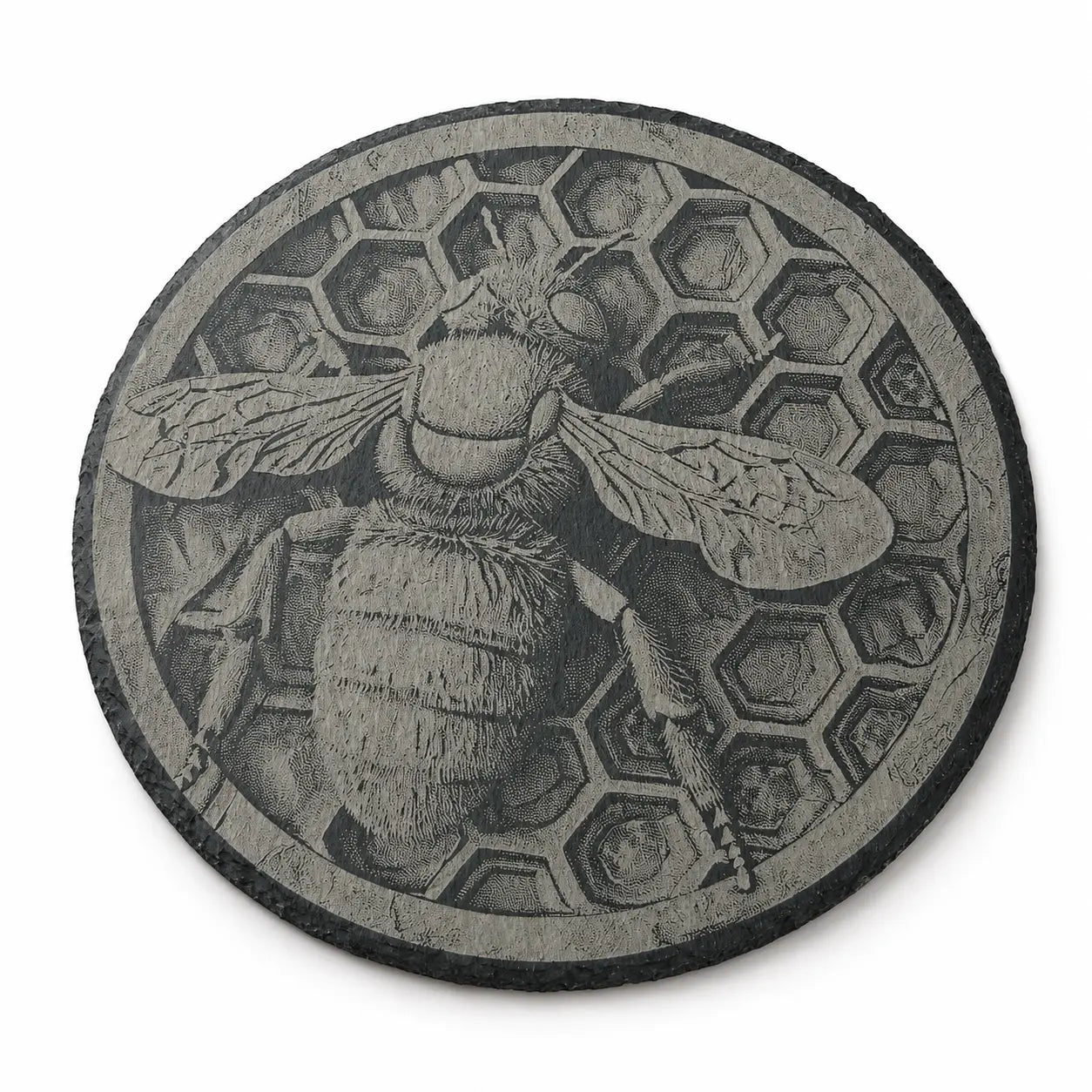 Grande ardoise circulaire gravée
