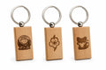 Porte clé en bois gravé