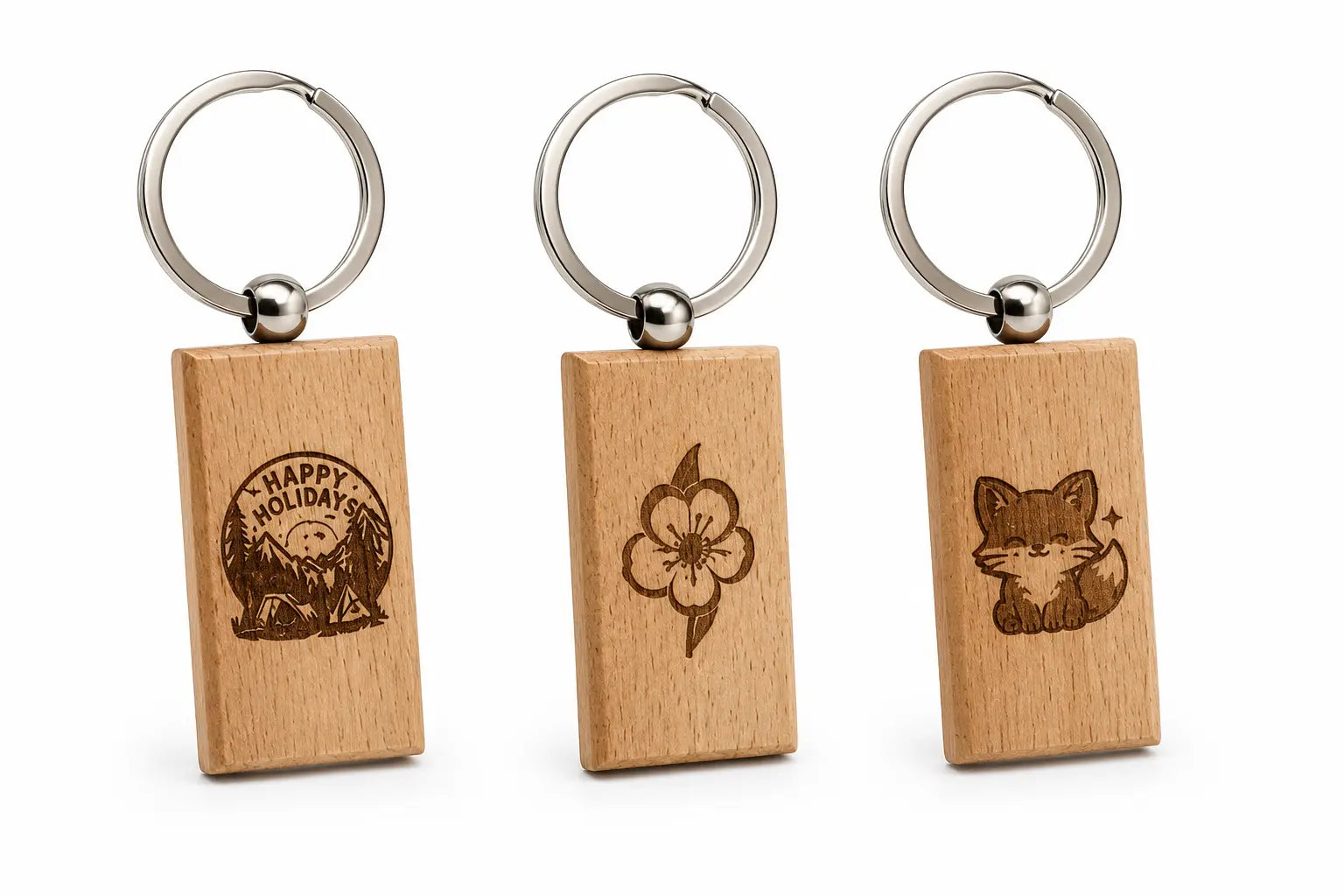 Porte clé en bois gravé